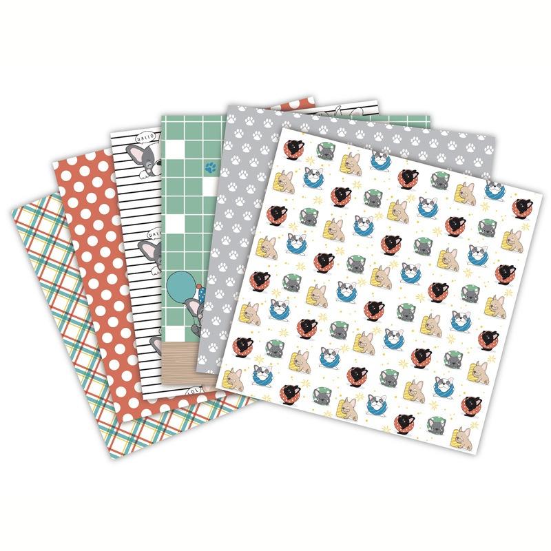 6-inch Cute Dogs Printing DIY Photo Album Scrapbook Hand Account Background Paper Card Making Background Paper Single