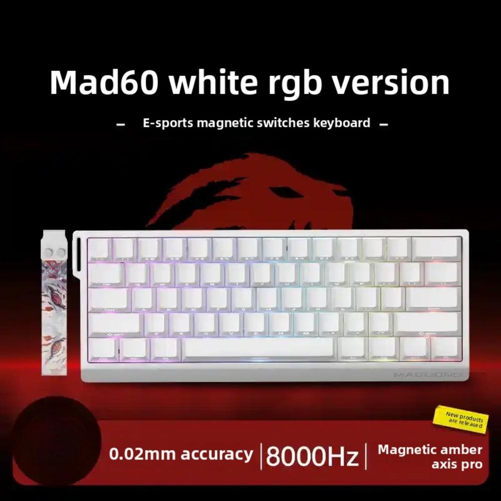MADLIONS MAD 60/68HE Игровая Магнитная Клавиатура Проводная Клавиша Веб-драйв Индивидуальная 8K 61/68 Отклик RT Регулируемый Ход Клавиши Горячая Замена