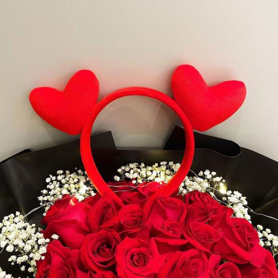 Повязка на голову с красным сердечком, легкий эластичный обруч для волос, повязка на голову на День святого Валентина, женский универсальный аксессуар для волос