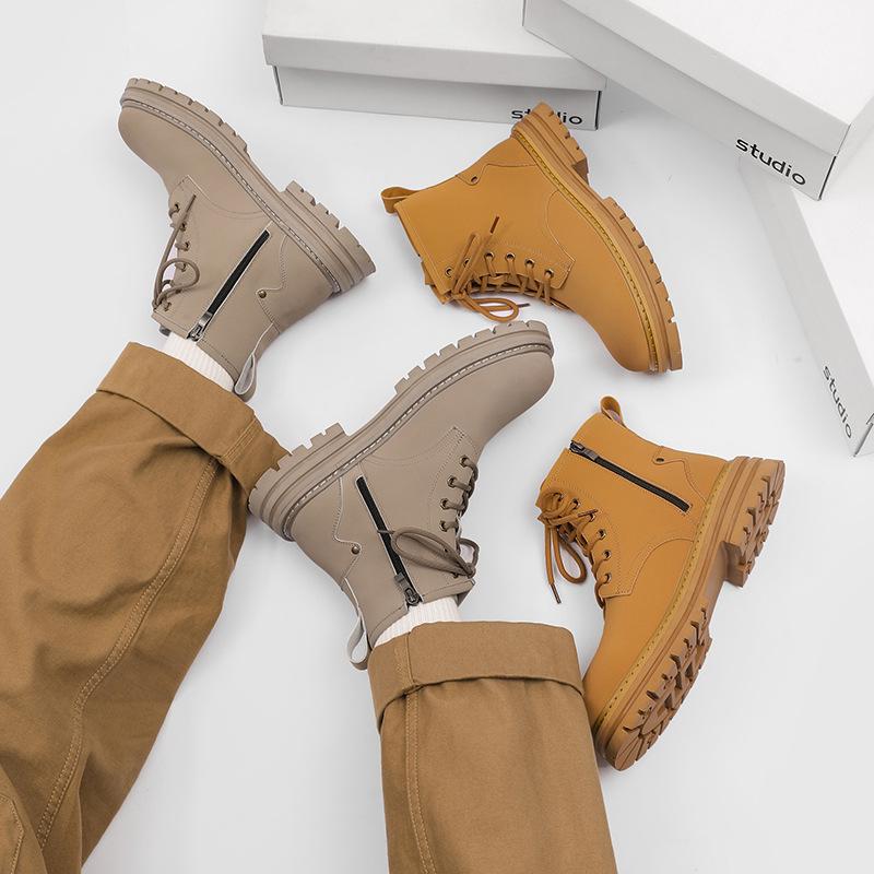 Martin Boots Men'S Shoes Autumn British Style Retro Tooling Boots Non-Slip And Wear-Resistant Short Boots Desert Big Yellow Boots