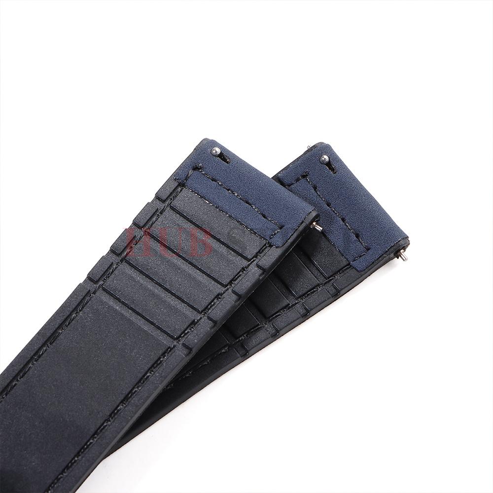 Кожаный и силиконовый гибридный ремешок 20 мм 22 мм для Samsung Galaxy Watch7 6 Classic 47 мм 46 мм / Galaxy Watch6 40 мм 44 мм Браслет