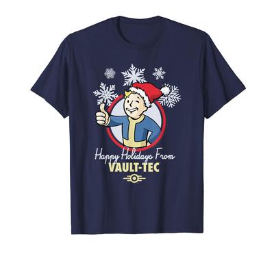 Fallout Счастливых праздников от Vault-Tec Рождественская футболка для видеоигр