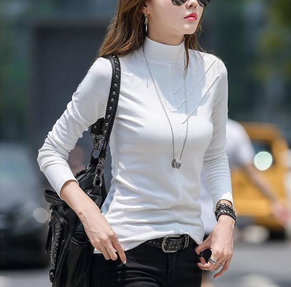 Women Winter Warm Turtleneck Pullovers Thick Bottoming Shirt for Women Warm Blouse