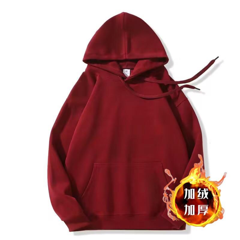 Men S Thick Fleece Lined Hooded Sweatshirt American Street Style