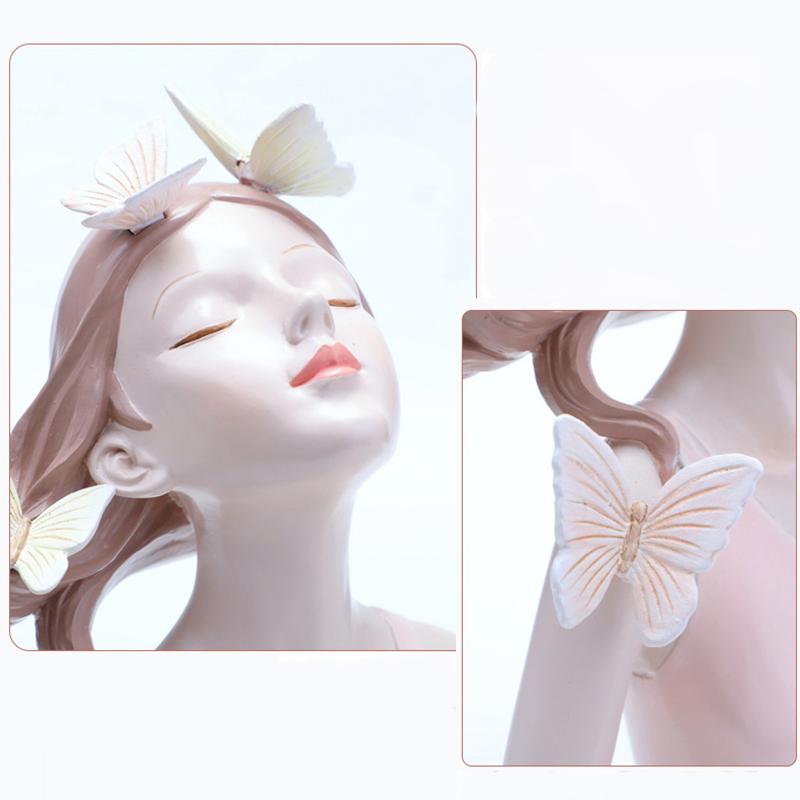Luxury Vases Decor Resin Statue Sculpture Home Wedding Flower Figurines Interior Desktop Ornaments Living Room Butterfly Girl