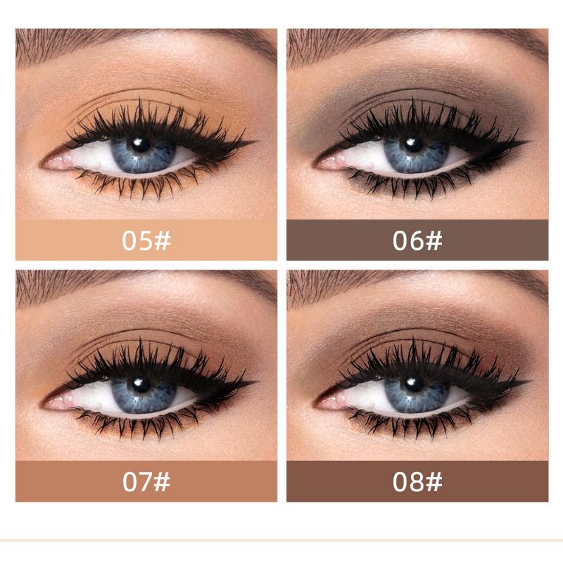 QIBEST Matte Liquid Eyeshadow Liquid Matte Finish Face Nude Earth Color Three-dimensional Eye Cheeks