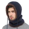 New Unisex Winter Knitted Hat Neck Protection Beanie Cap Add Fur Lined Warm Hats For Men & Women Balaclava Cap