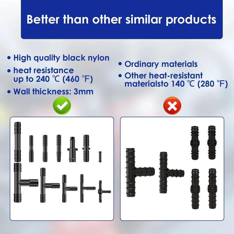 64/128Pcs Vacuum Connector Assortment nylon Hose Joiner Tee Water Spray Pipe Joints Automotive Vacuum Tubing Connector for Car