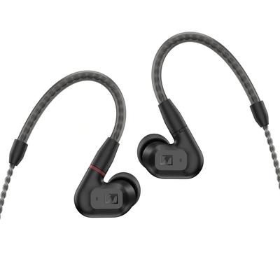 Sennheiser IE 200 Дюймовые Аудиофильские Наушники TrueResponse Нейтральные Впечатляющие Съемные Плетеные Гибкие Заушины Черные Внутриканальные - Излучатели, Звук,