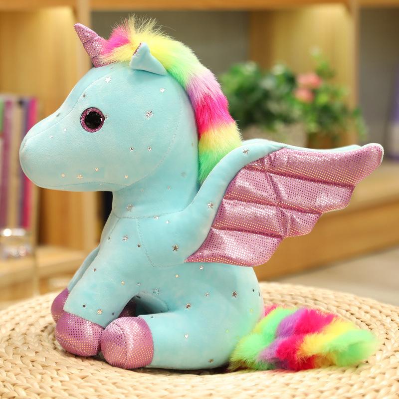Angel Wings Unicorn Doll Rainbow Pegasus Pendant Birthday Gift Children's Colorful Unicorn Plush Toy