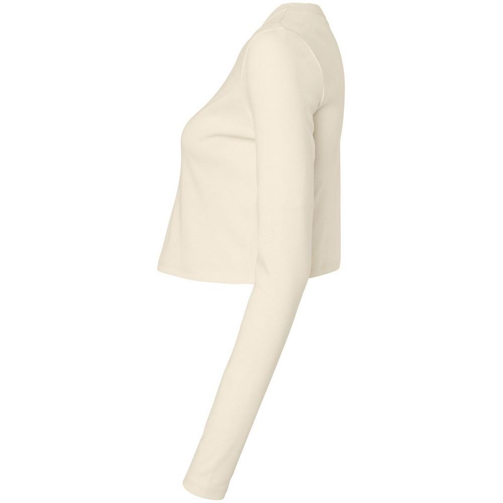 Bella + Canvas Женский/женский укороченный топ с длинными рукавами и микро-ребрышками