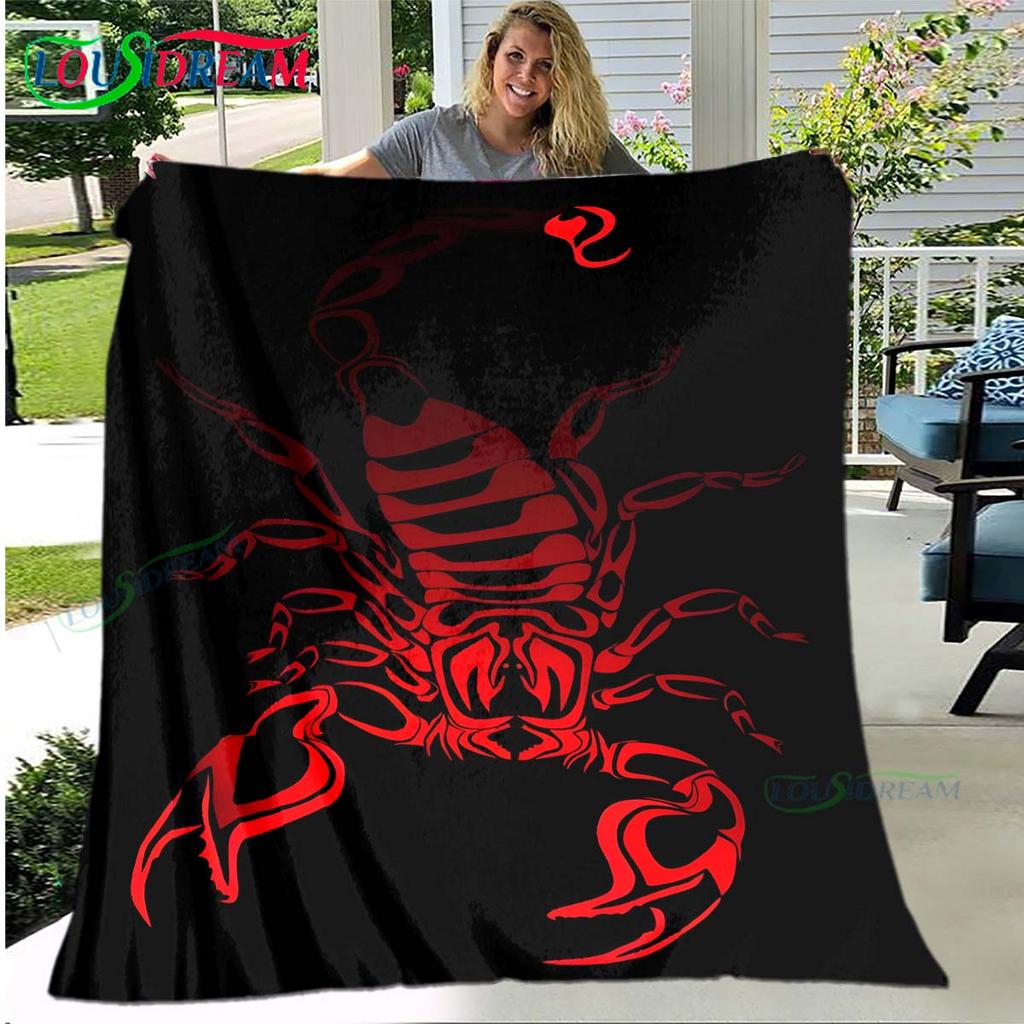 Теплое одеяло с узором скорпиона, тонкое фланелевое одеяло, портативное для дома, путешествий, офиса, одеяло для обеденного перерыва, подарок на день рождения