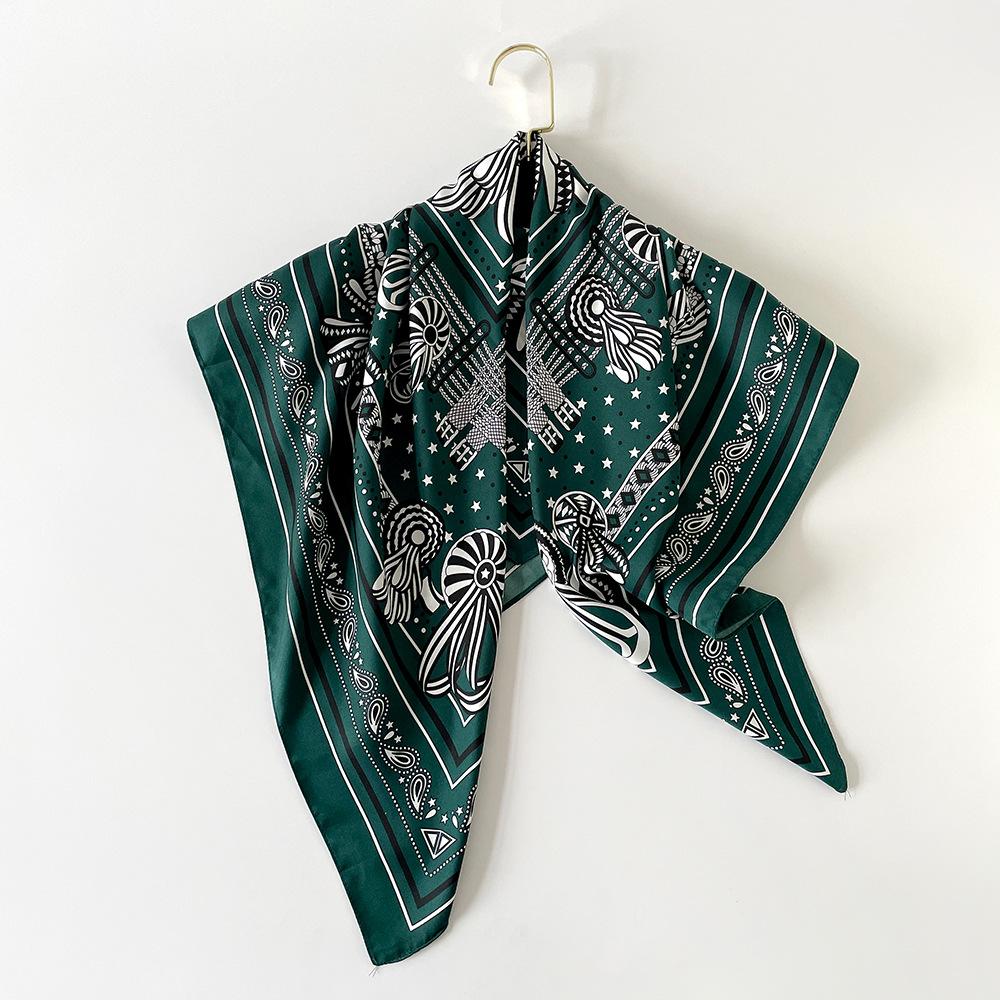 New Spring and Summer Headscarf Printed Twill Large Square Scarf Small Fragrant Silk Scarf Women's Anti-scarf Decorative Scarf Shawl
