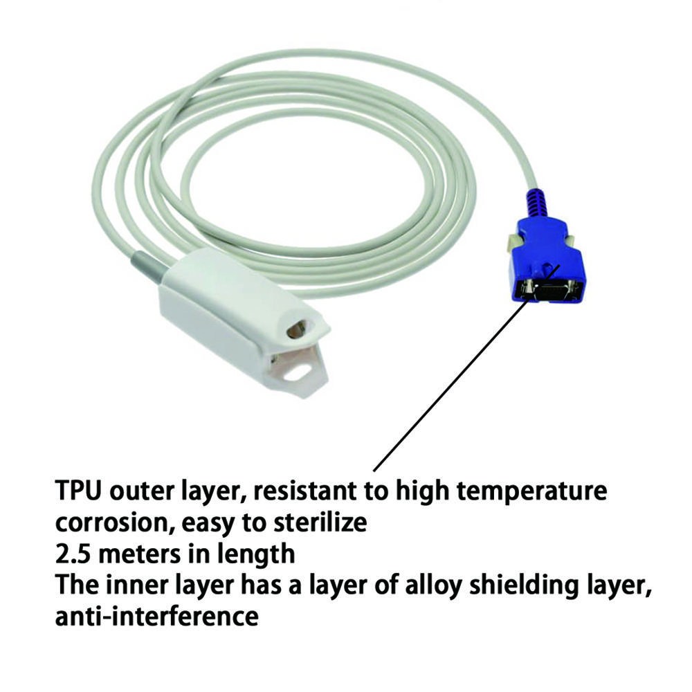 Совместим с мониторами пациента NELLCOR N595 OXIMAX, многоразовым датчиком SPO2, пальцевым датчиком SPO2, мониторингом данных о насыщении крови кислородом.