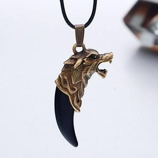 Классический кулон «Волчий клык» от У Цзина: Мужское ожерелье «Волчий тотем», модная корейская версия