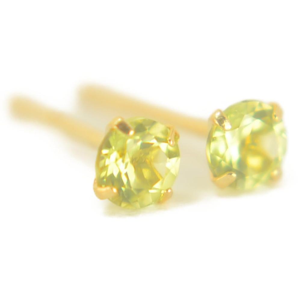 K18 Natural Peridot Earrings [Sold as a pair for both ears] Peridot Earrings Yellow Gold Earrings K18 k18 K18YG k18yg 18k yokomountain