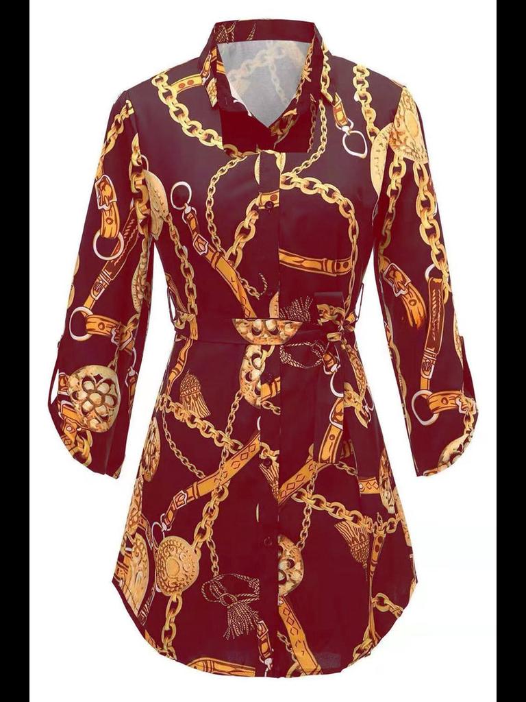 Юбка с золотой цепочкой и принтом в европейском и американском стиле «бабочка»: 2025 Новое модное сексуальное короткое платье осень/зима