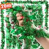 2-20м Зеленая Металлическая Мишура Гирлянда Рождественские Украшения Ёлка Скрученная Гирлянда Лента DIY Поделка День Рождения Свадебная Вечеринка Декор