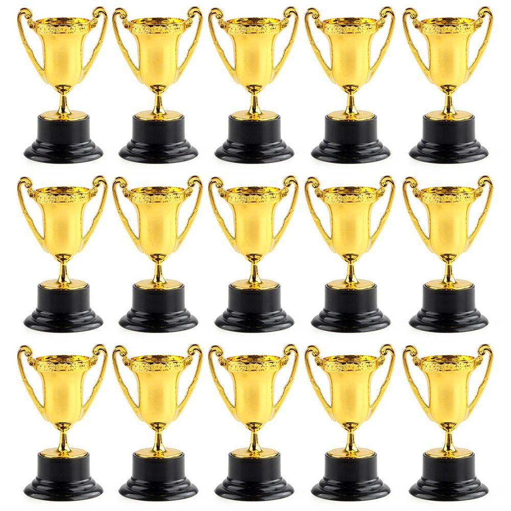 10 ШТ. Золотой Серебряный Бронзовый Награды Трофей Пластиковый Мини Кубок Почета Статуэтка Декор Соревнование Футбол Маленький Призовой Кубок