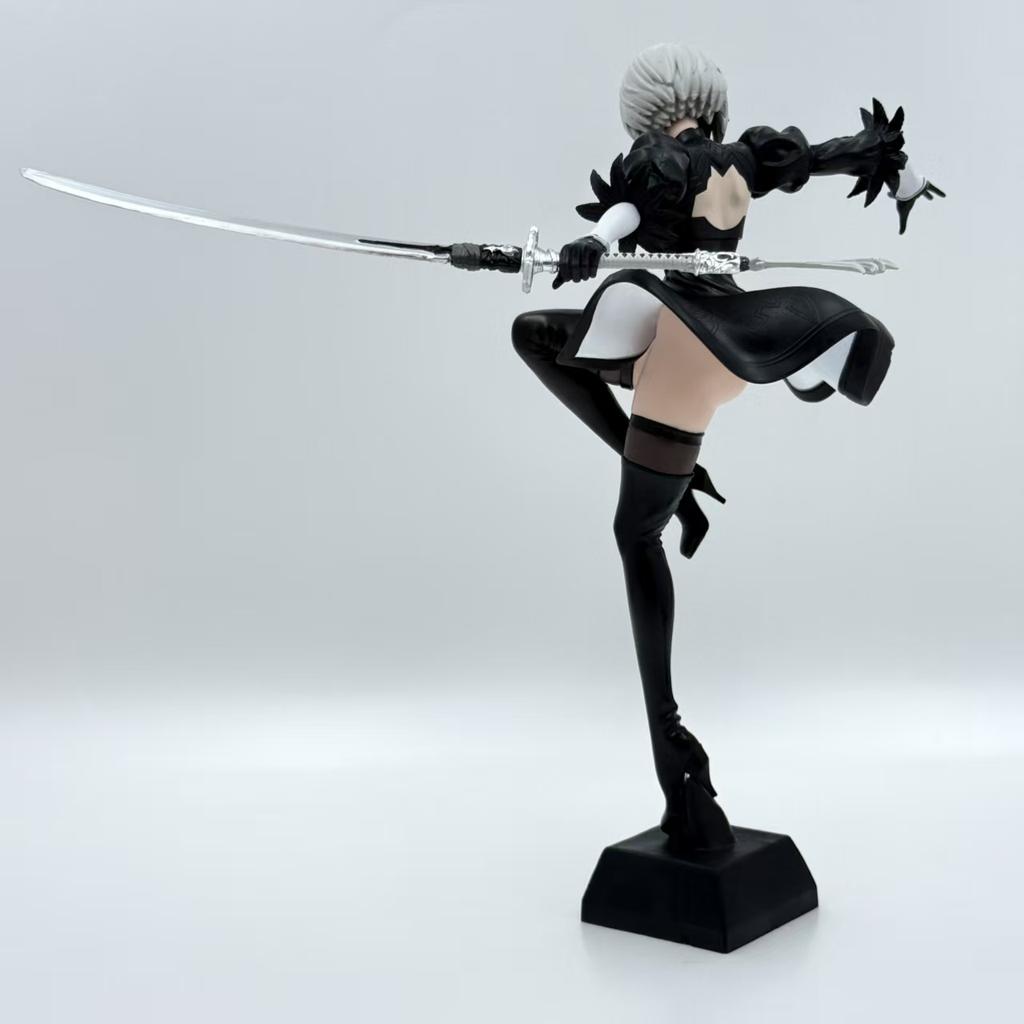 24CM NieR Automata YoRHa No. 2 Type B figma 2B Lifeform Kaine Nier PVC Action figure doll model Collectible statue figura gift
