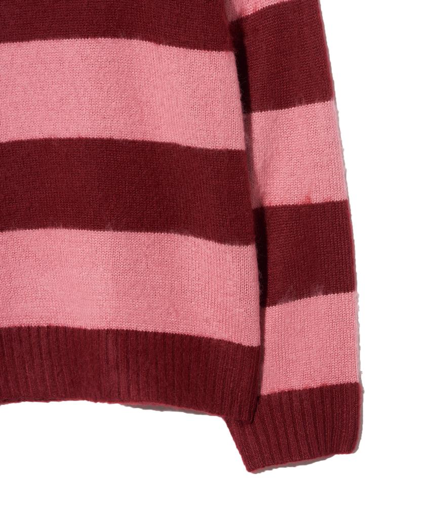 PHYSICAL DEPARTMENT Apple Label Striped Knit_Pink