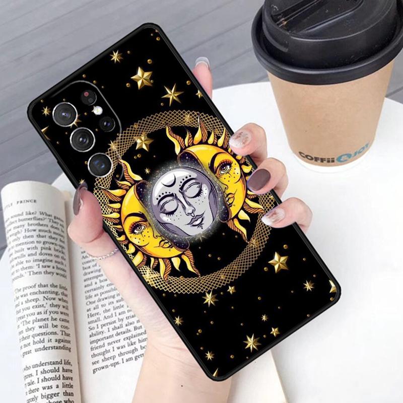 Чехол для телефона Солнце Луна Лицо Для Samsung Galaxy S24 S25 Ultra S21 S22 Ultra S10E Note 10 Plus Note 20 FE S23