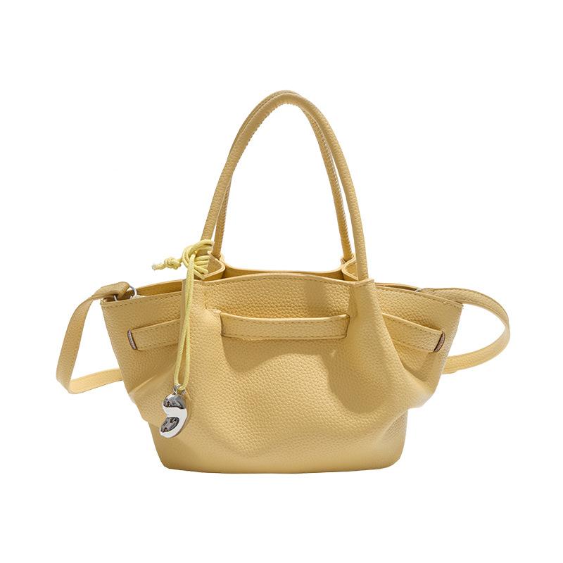 Вместительная сумка-ведро с чувством формы, мягкая и прочная, модная, изысканная, новая легкая роскошь, для通勤, через плечо, ручная