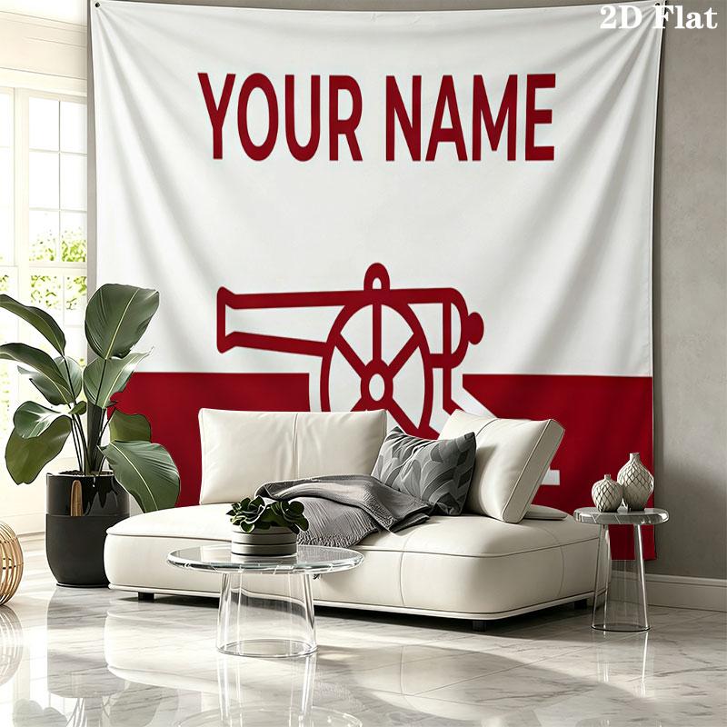 Custom Name,Arsenal Wall tapestry, aesthetic printed fabric blanket, suitable for bedroom, living room, and home decor.