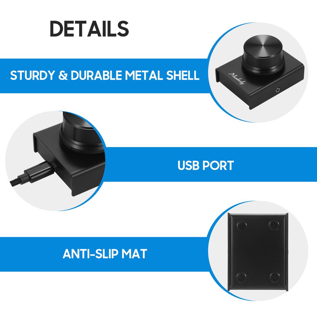Muslady USB-регулятор громкости, одна клавиша, регулятор громкости для ноутбука, ПК с функцией Plug and Play