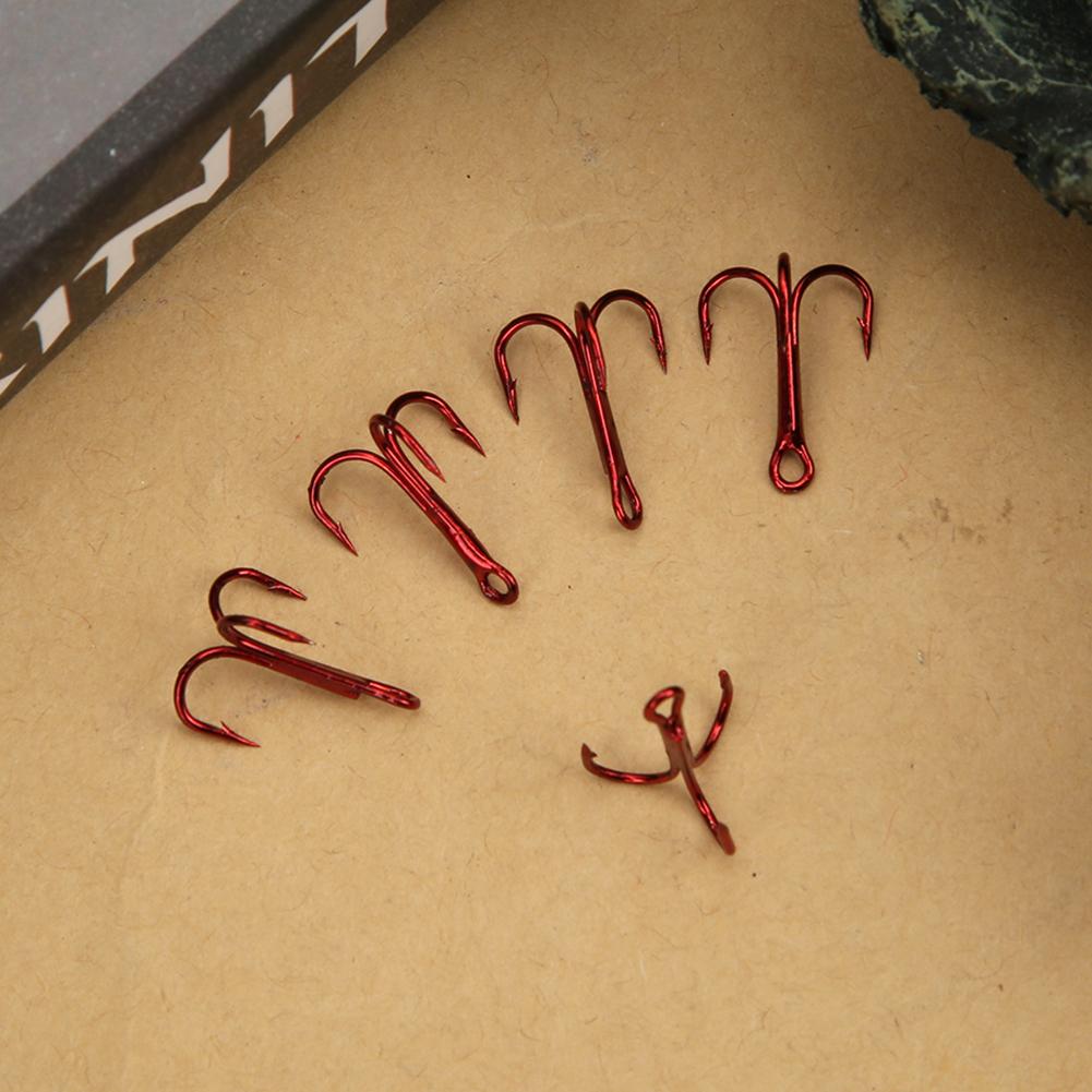 100 шт. Красные тройные крючки Высокоуглеродистая сталь Рыболовный крючок Крючок Рыболовные аксессуары 10#