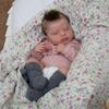 19 Inch Full Vinyl Body Reborn Dolls LouLou Lifelike Sleeping Simulation Doll Handmade 3D Painted Skin Newborn Babies Dolls for Kids Above 3+ Year Old