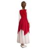 Girls Worship Liturgical Celebration Costume Color Block Sleeveless Asymmetric Hem Lyrical Dance Dress