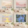 Home Fashion Decoration Tapestry Hand-painted Watercolor Sunset Print Bedroom Living Room Tapestry