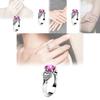 Fashionable Heart Shaped Pink Zircon Crystal Ring With Silver Plated Adjustable Band For Women