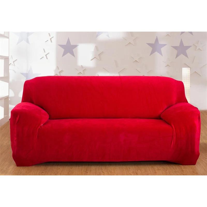 Thicken Plush Elastic Sofa Covers for Living Room Sectional Corner Furniture Slipcover Couch Cover 1/2/3/4 Seater Solid Color