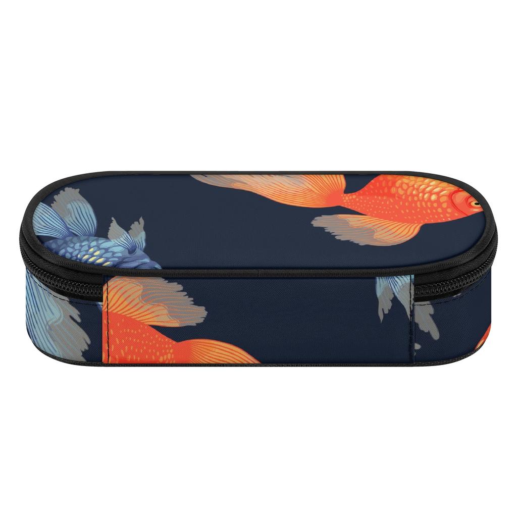 Pencil Pouch Simple Design Durable 300D Polyester Zipper Closure with Mesh Pocket Removable Divider and Pen Slots for Students