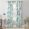 Unicorn Pattern Window Curtain For Kids Room Home Blinds Curtains For Living Room Bedroom Window Drapes