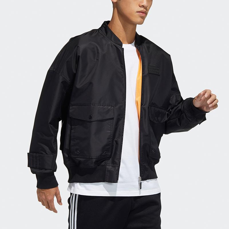 adidas Оригинальная БОМБЕР Куртка Мужская Черная H07081
