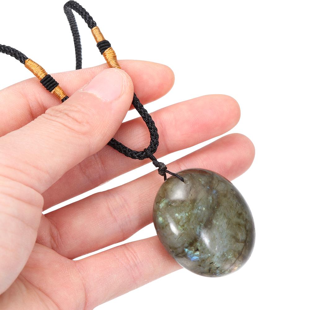 Модный хрустальный натуральный лабрадоритовый кулон, энергетический лечебный камень, лунный камень