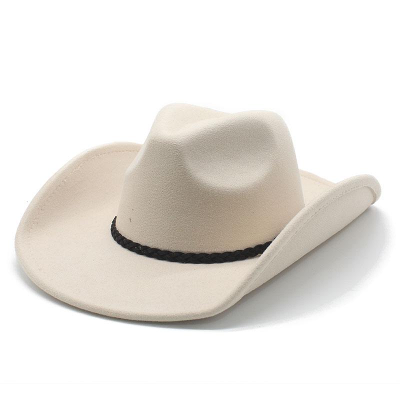 Cowboy Hat Felt Top Hat Western Gentleman'S Hat Felt Hat Jazz Hat Men'S Winter Hat