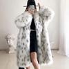Women's Plus Size Fur Coat Long Thickened Warm Oversize Faux Fur Coat Autumn Winter
