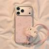 Совместим с Apple iPhone 17ProMax 16 15 14 Розовый Гальванизированный Звездный Кот Мультяшный Шнурок Чехол для Телефона (женский)