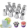 18Set Russian Tulip Icing Piping Nozzles Stainless Steel Flower Cream Pastry Tips Nozzles Bag Cupcake Cake Decorating Tools