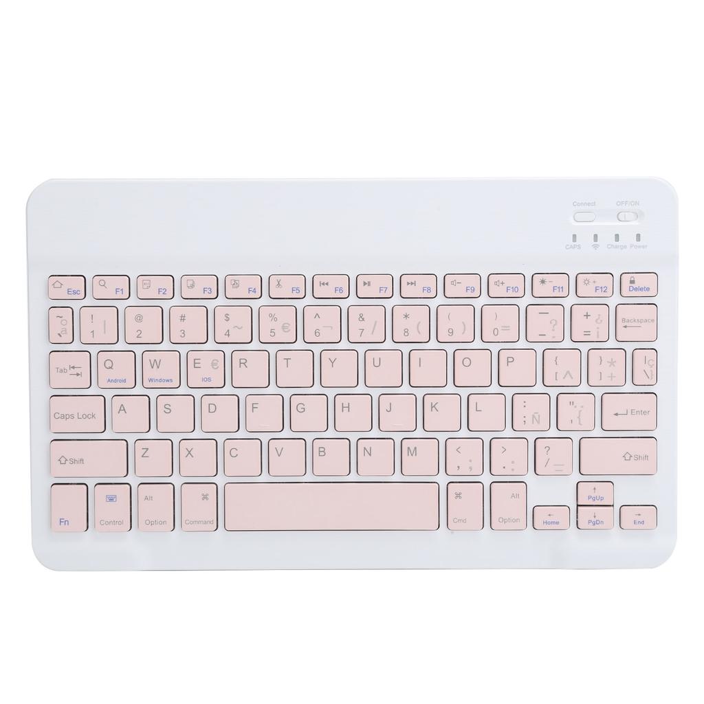 Portable Mini Wireless Bluetooth Keyboard Spanish for IpadSamsungXiaomiHuawei Tablet PCYellow