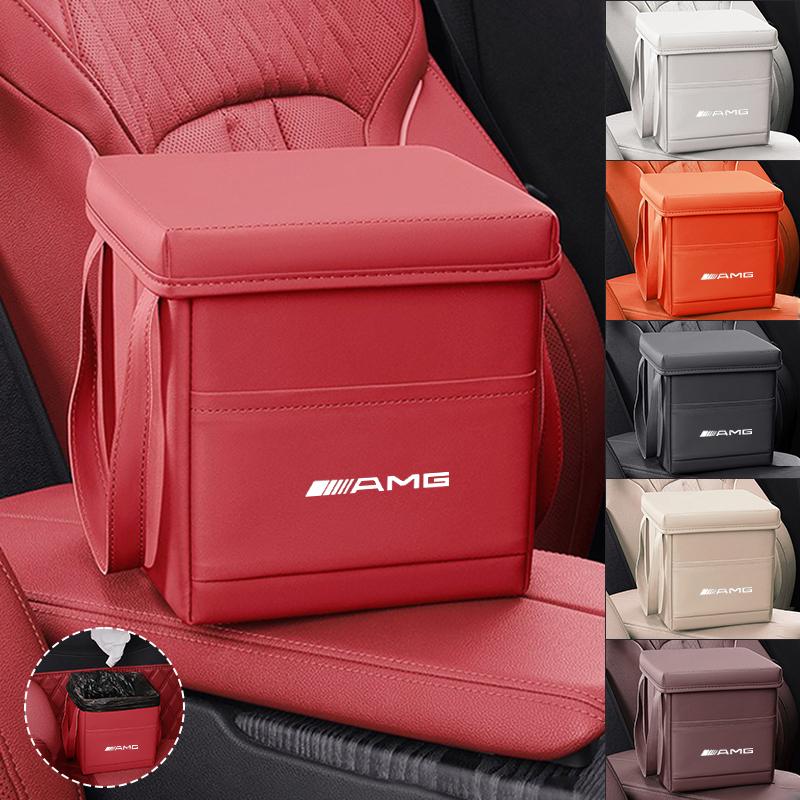 Multi-use Car Folding Trash Can Garbage Portable Storage Bag Keychain For Mercedes Benz AMG A C E V R Class GLC SLK SL Vito RW7