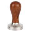 Coffee Espresso Tamper, Premium Espresso Coffee Powder Bean Tamper Press Hammer Stainless Steel Flat Base, Wooden Handle, 51mm/53mm/58mm