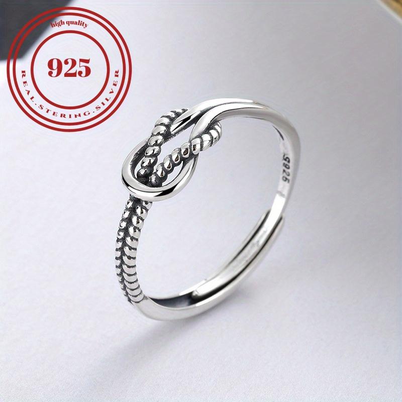 925 Sterling Silver Ring Vintage knot design Adjustable ring Unisex Daily jewelry and accessory coordination 2.0 Gram/ 0.07 Ounce