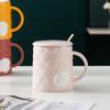 Creative Shell Ceramic Cup with Lid Spoon Small Fresh Afternoon Tea Coffee Mug Household Water Cup Large Capacity Cup
