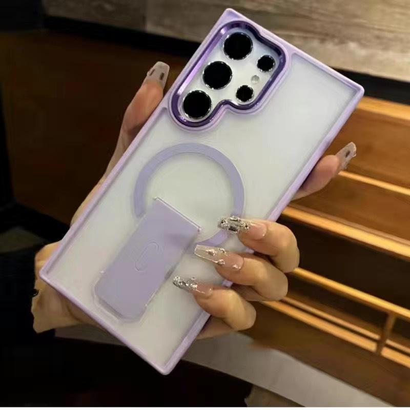 Подходит для чехла для мобильного телефона Samsung S25ultra Матовый кронштейн Магнитная адсорбция S24ultra Защитный чехол S23 Новый противоскользящий