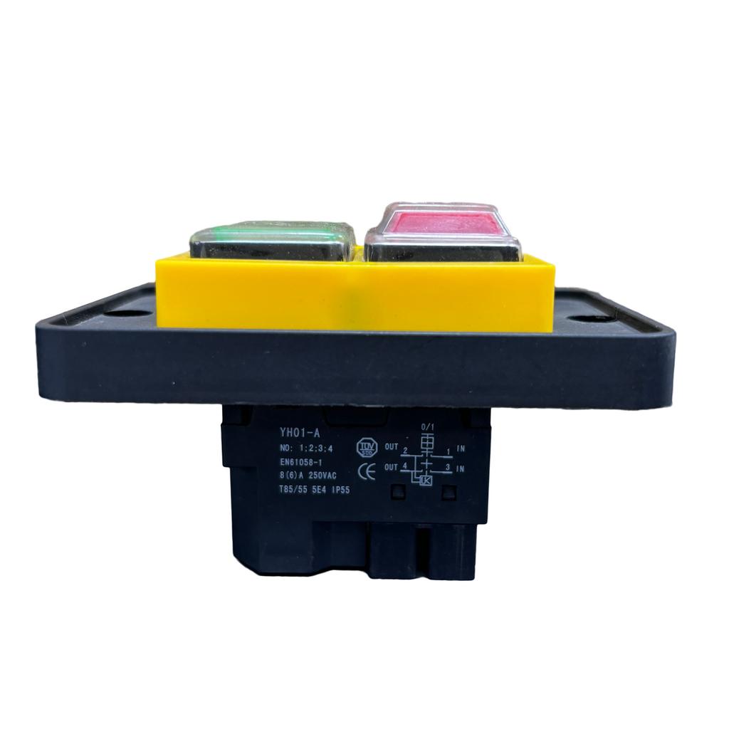 Industrial Electromagnetic Button Switches 250V 8A 16A Cut Off Power Button Simple Operate Suitable for Slicers & Drills